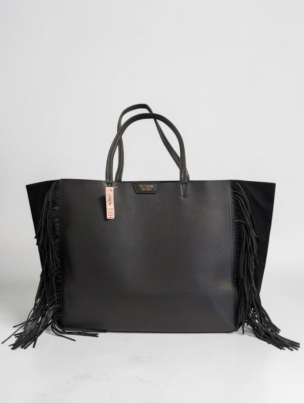 Victoria's Secret Black Fringe Tote Limited Edition 2017 Edgy Indie Sleaze